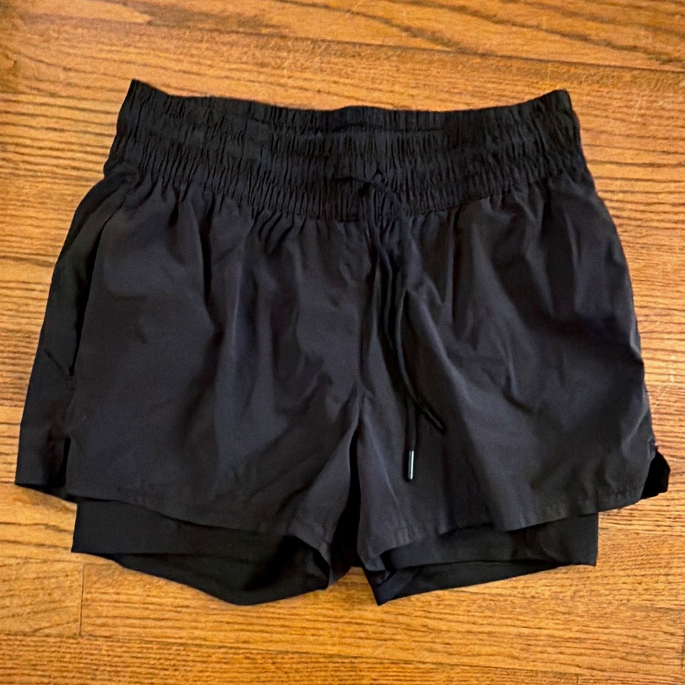 Spyder Active Women's Black Running Shorts Woven Polyester Lined Drawstring Sz S